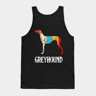 Greyhound - Retro Style Sighthound Vintage Silhouette Tank Top